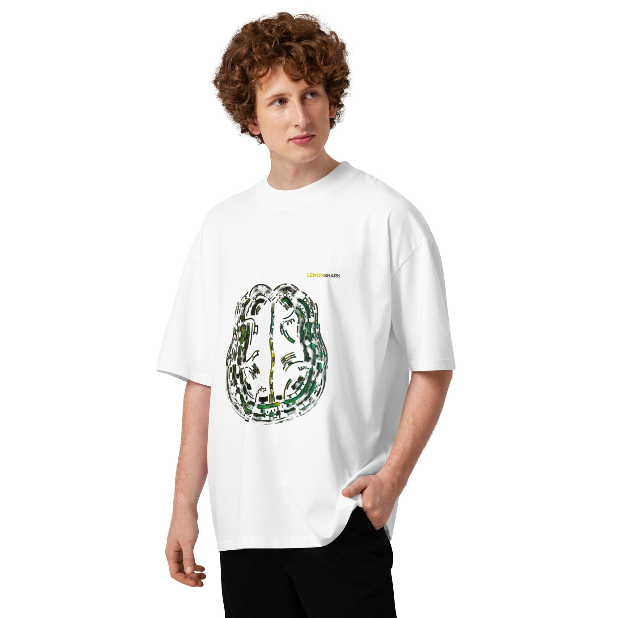 LemonShark organic oversized high neck t-shirt
